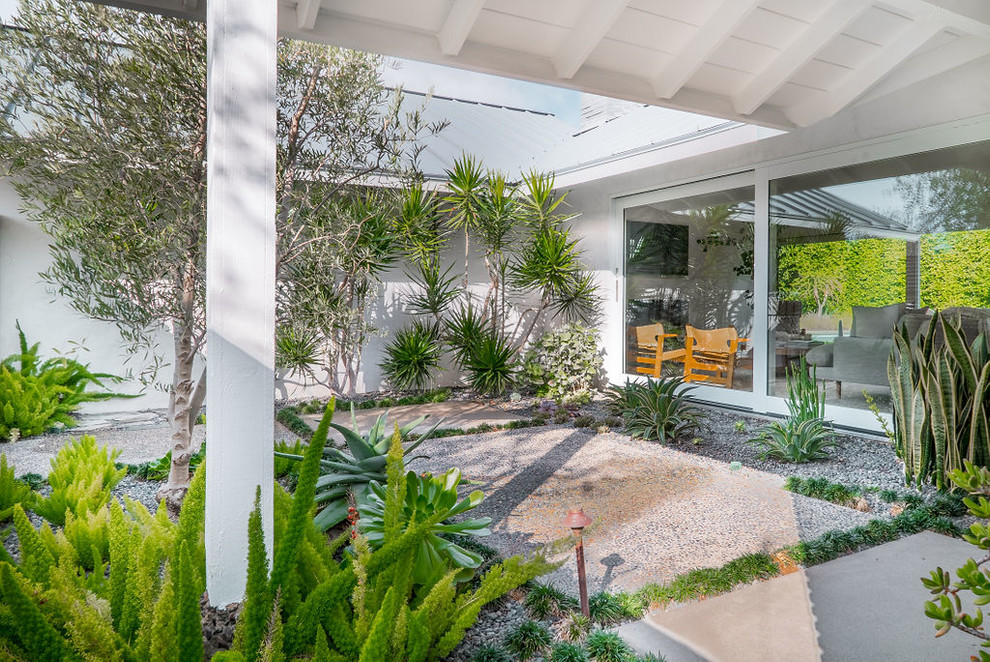 Design ideas for a mid-century modern landscaping in Orange County.