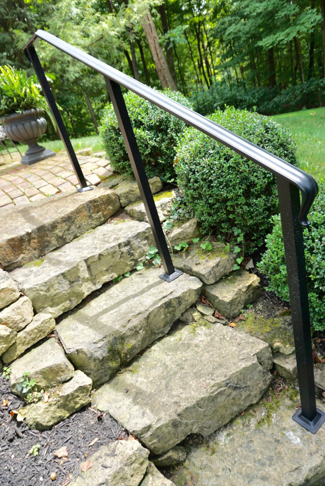Exterior Handrail with Lambs tongue rail end Country Garden Columbus by Suburban Steel