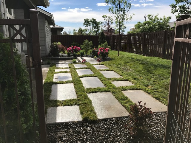 Extra Large Concrete Paver Steps Contemporary Landscape Boise