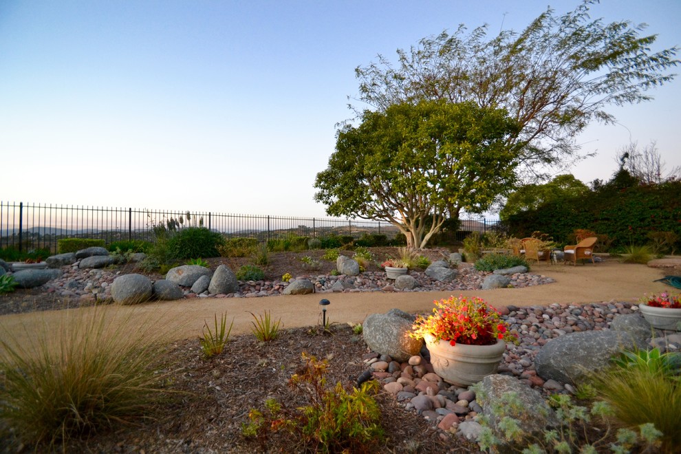 This is an example of a rustic garden in San Diego.