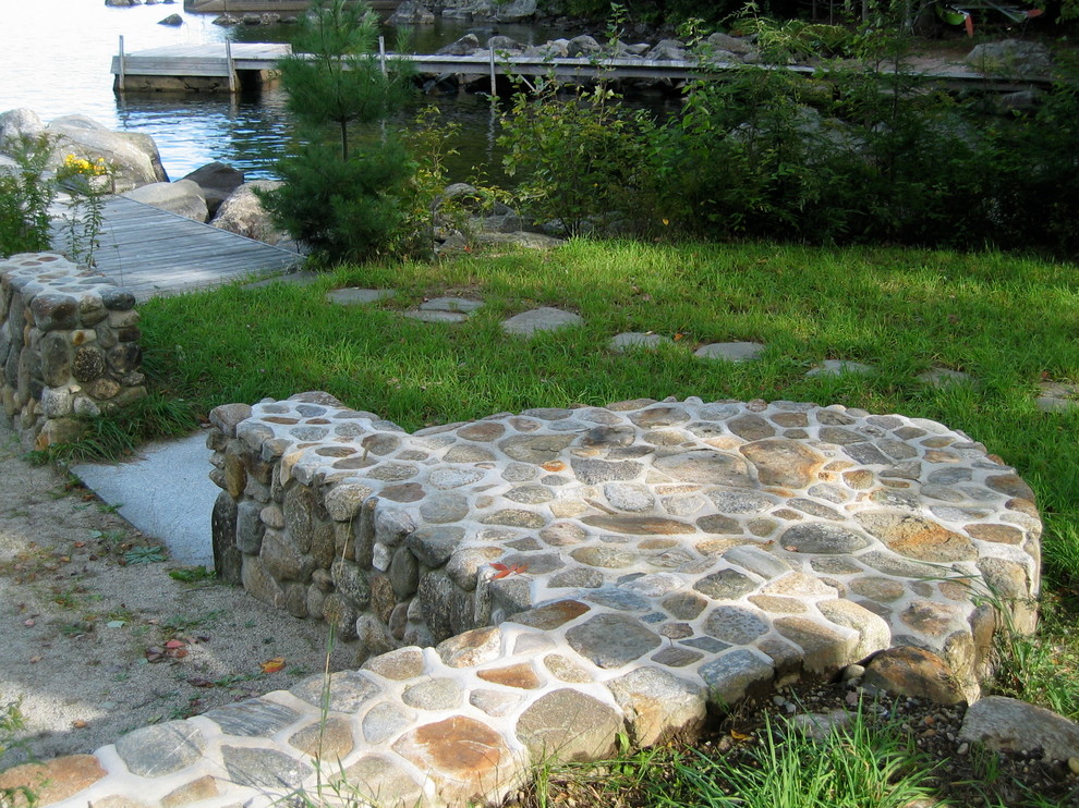Field Stone Beach Wall Traditional Landscape Raleigh by