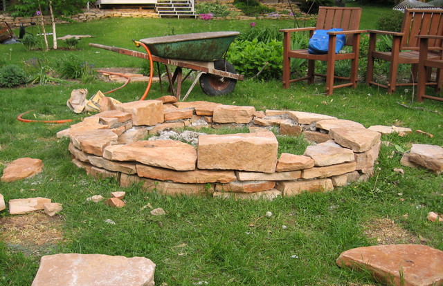 How To Build A Fire Pit Houzz, Fieldstone Fire Pit Mortar