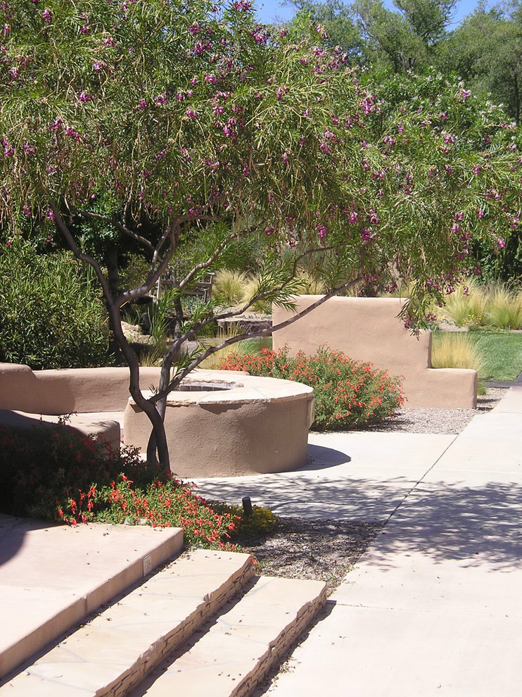 Design ideas for a large courtyard partial sun garden in Albuquerque.