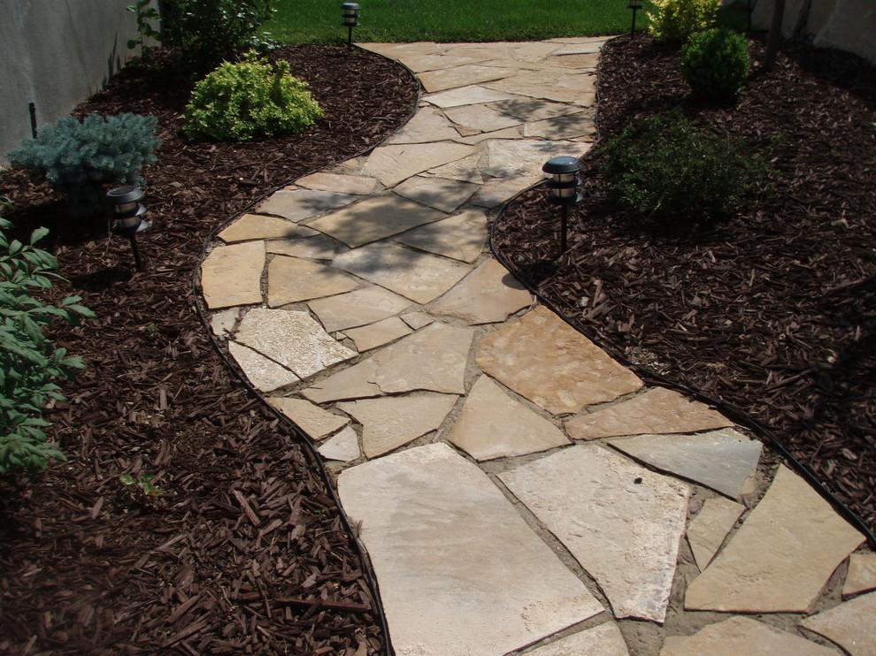 Flagstone Walkway in Draper, Utah Traditional Landscape Salt Lake