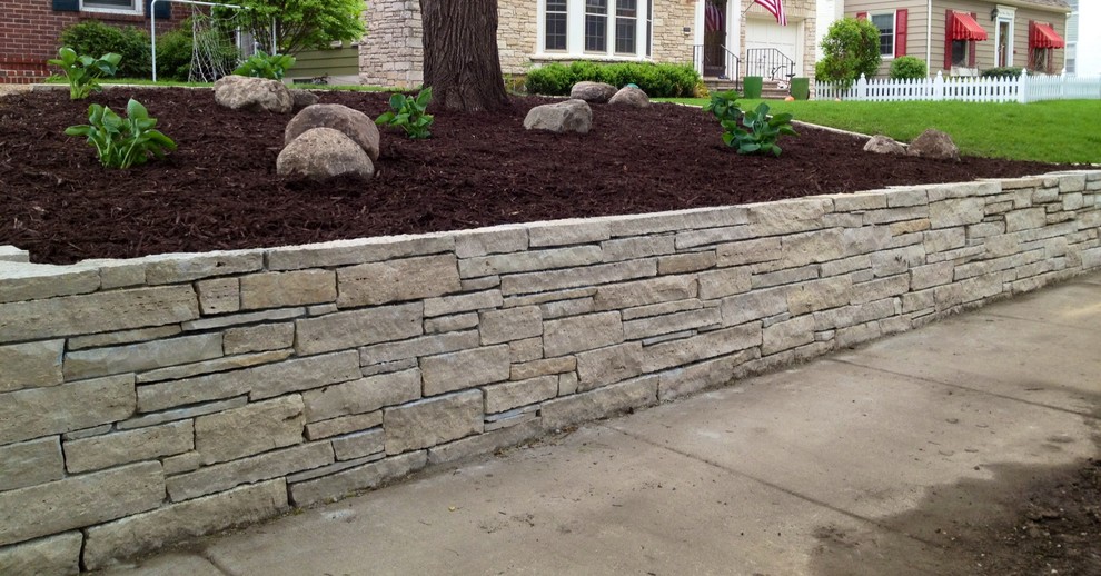 Fondualc Stone Retaining Wall Traditional Landscape Minneapolis