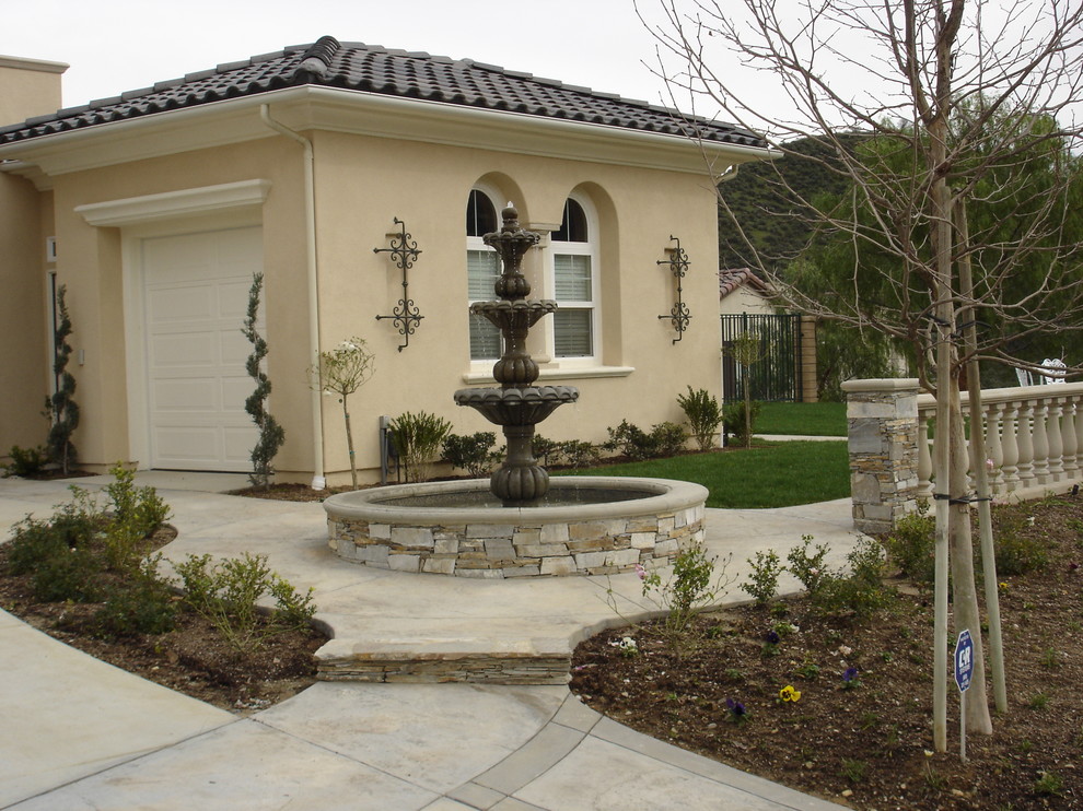 Fountains Mediterranean Garden Los Angeles by Swink's Creations