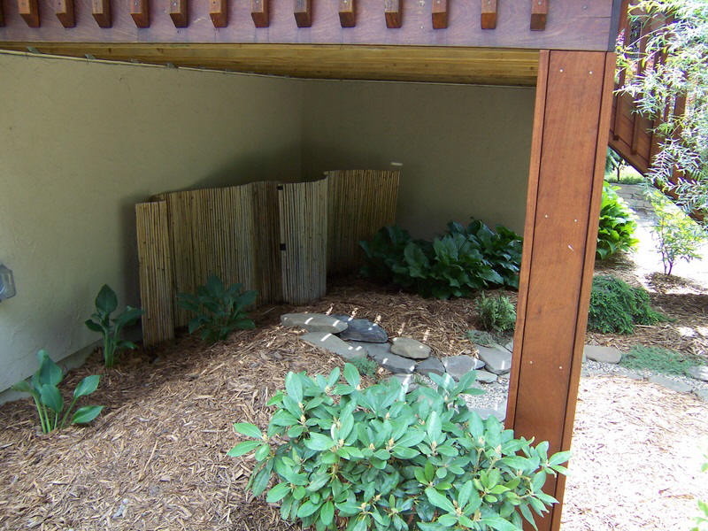 Photo of a medium sized world-inspired back partial sun garden for spring in Minneapolis with decking.