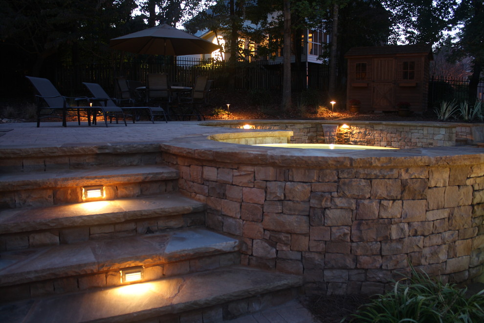 Free Formed Swimming Pool in Lawrenceville Traditional Landscape