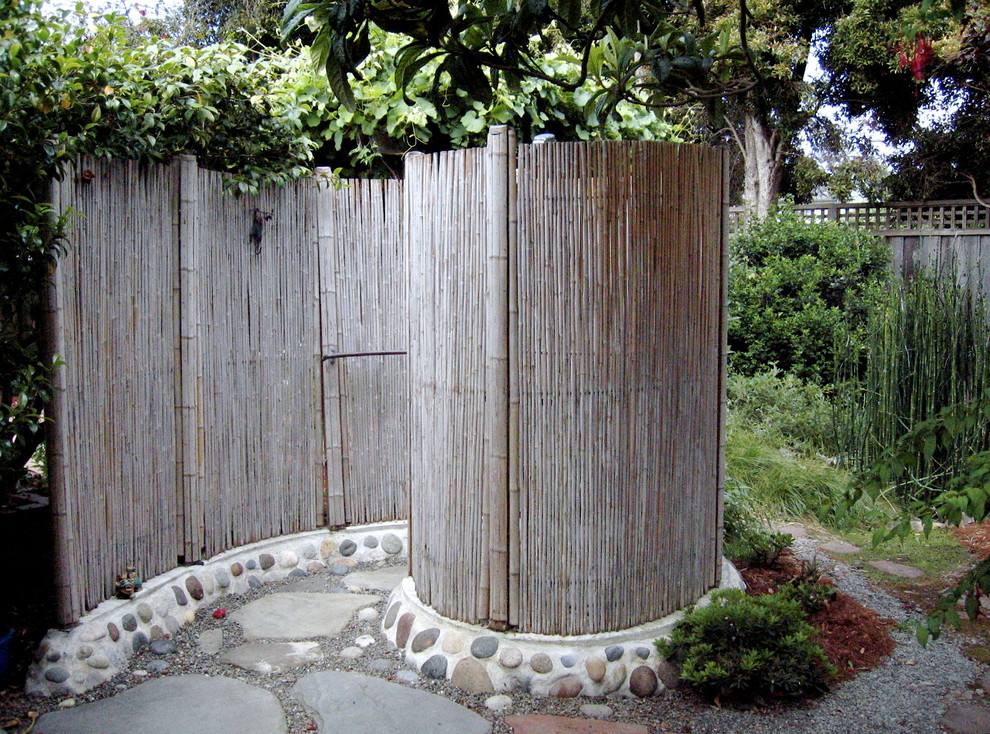 Esempio di un giardino xeriscape boho chic esposto a mezz'ombra di medie dimensioni e dietro casa