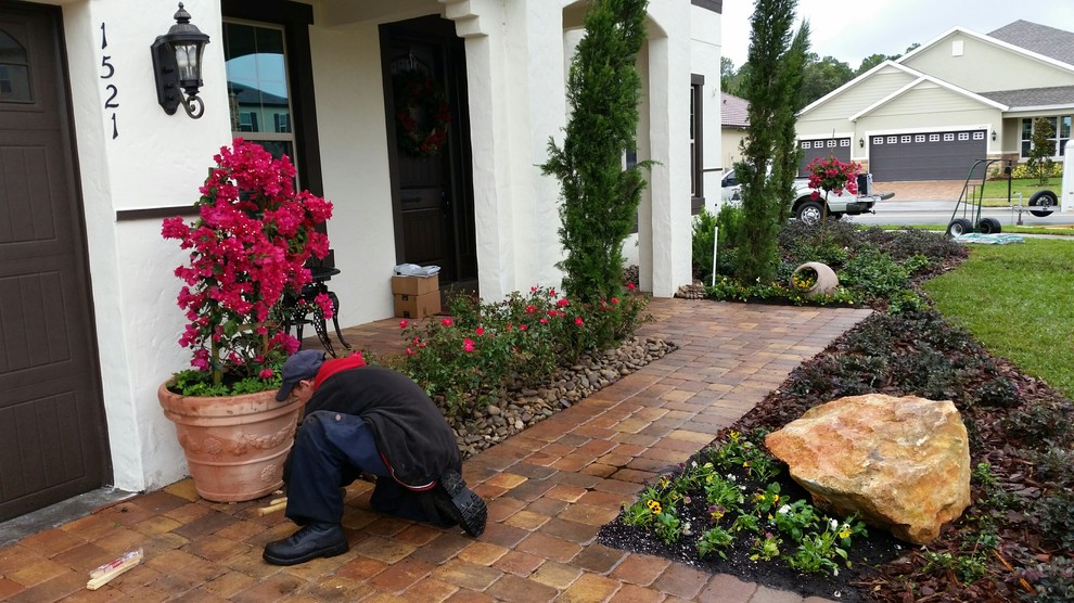 FRONT ENTRY AFTER Mediterranean Landscape Orlando by Doyle Land Systems Houzz