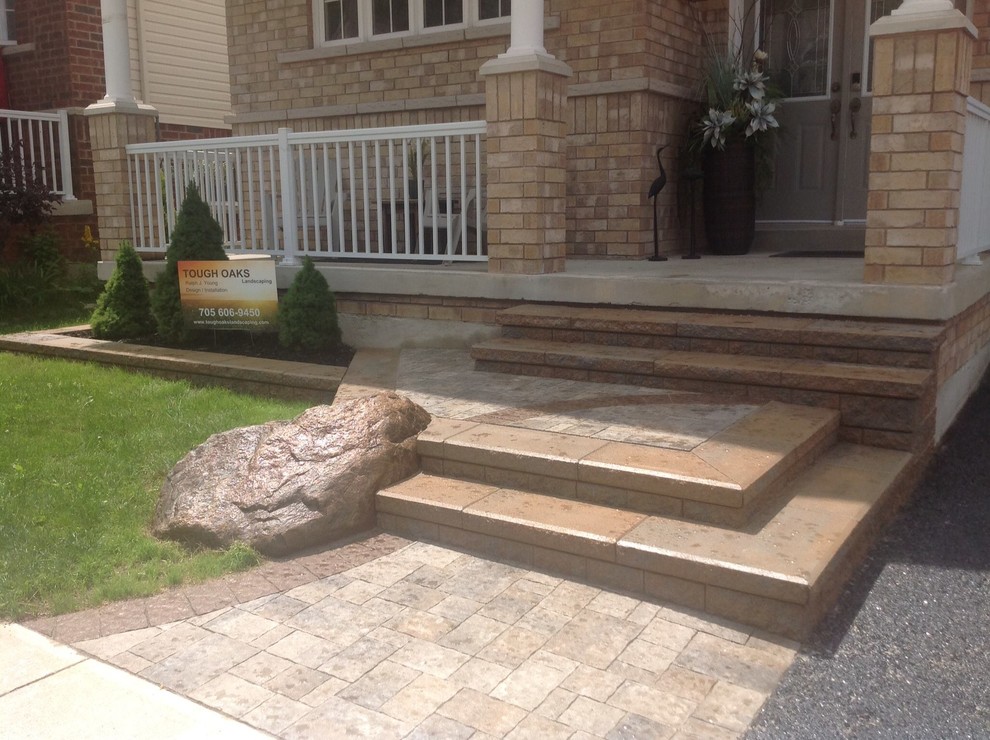 Front porch stone steps & landing, rock detail Contemporary