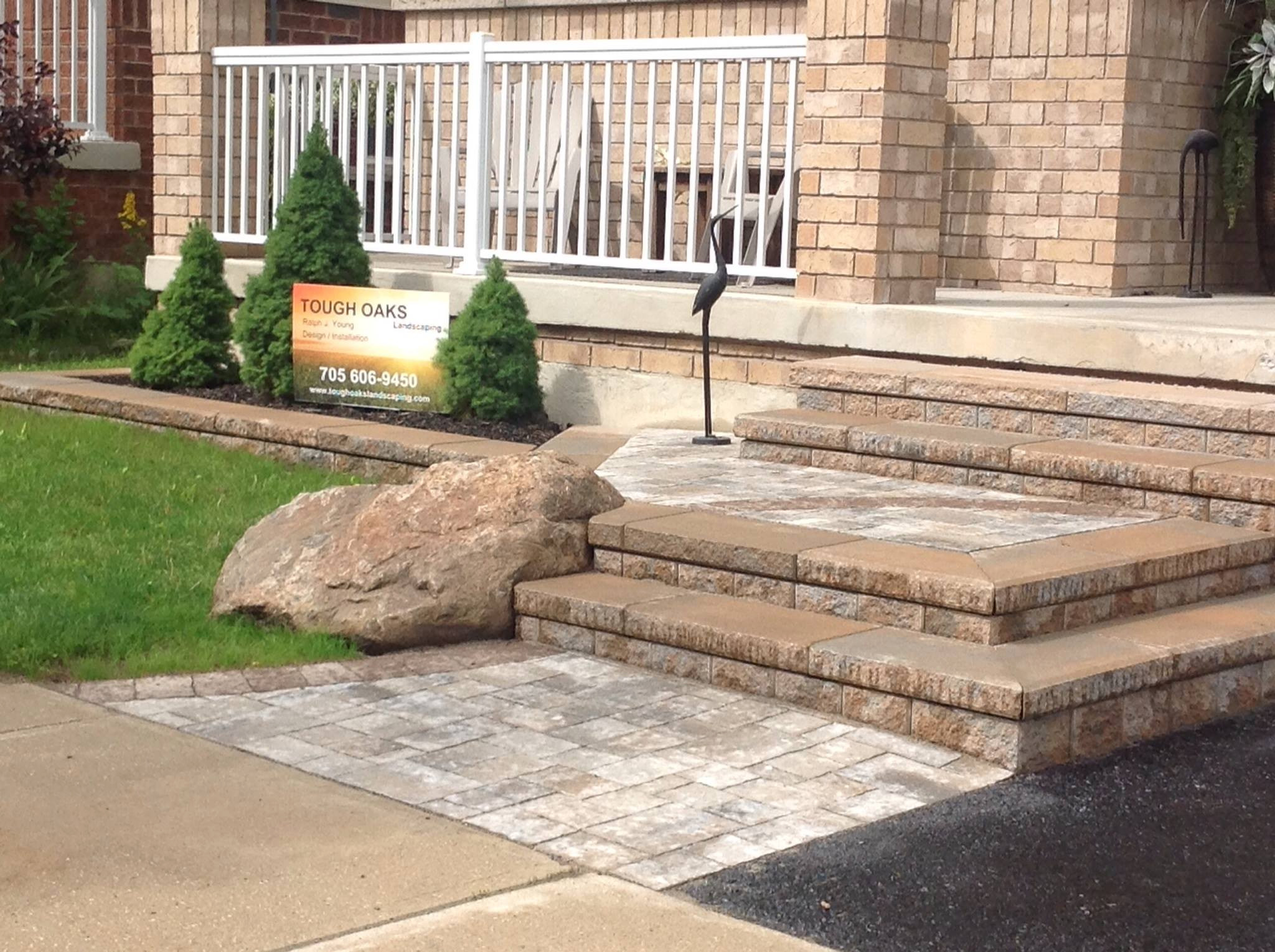 Front Porch Stone Steps & Landing, Rock Detail - Contemporary - Landscape -  Other - By Tough Oaks Landscaping | Houzz