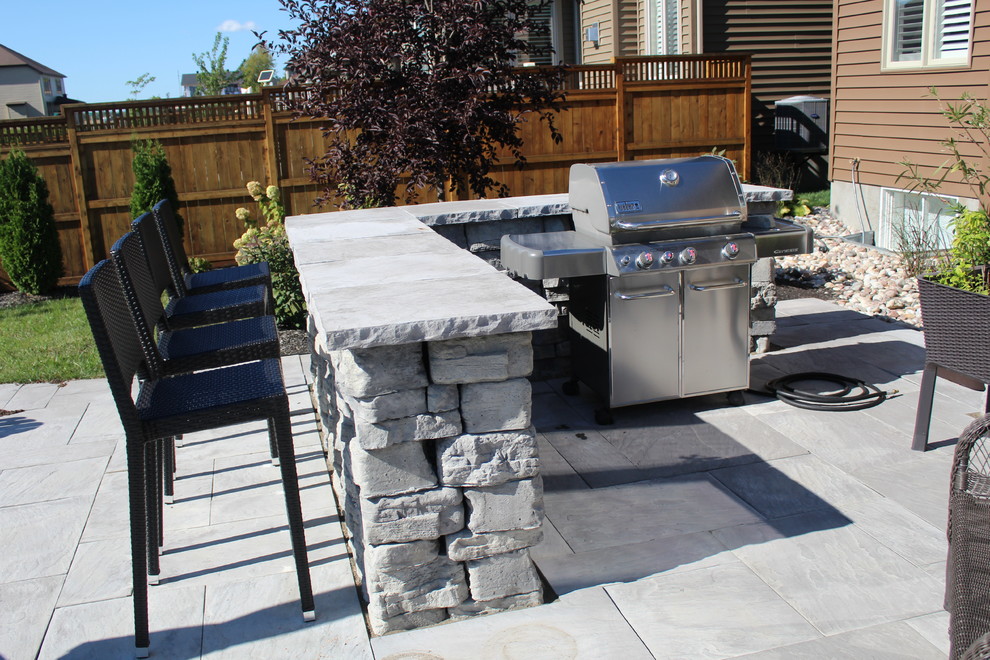 Full Yard Landscaping Makeover // Entry // patio // Bar // Fireplace