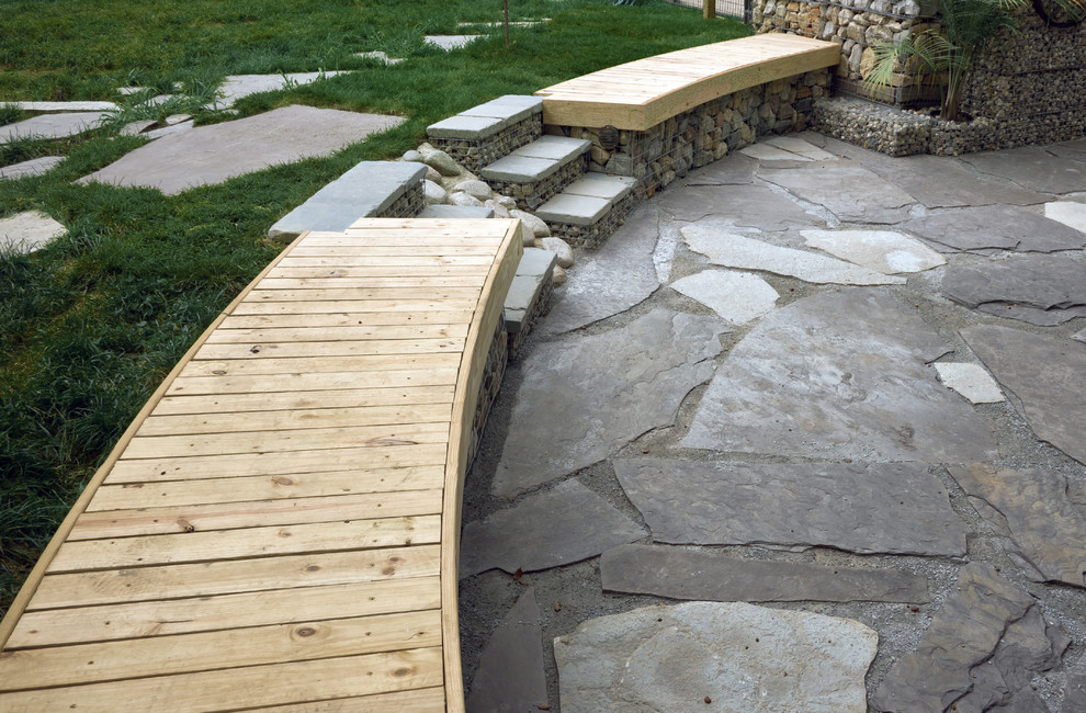 Gabion angled benches - Rustic - Landscape - Indianapolis - by ALSinc