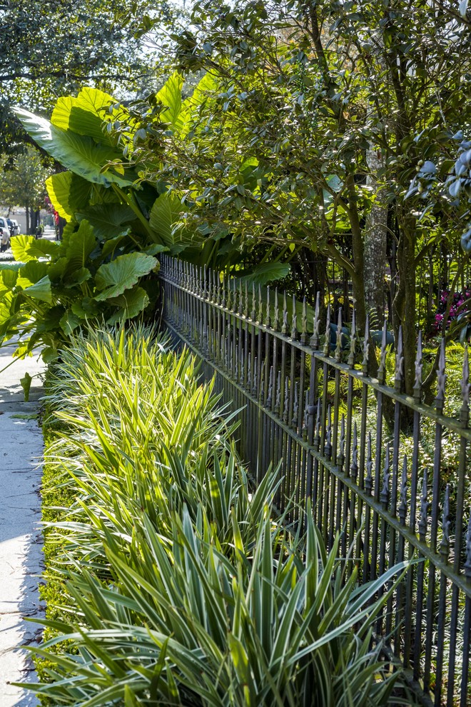 This is an example of a small traditional front yard formal garden in New Orleans.