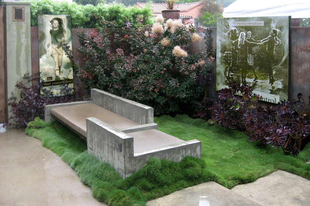 Inspiration for a small contemporary drought-tolerant and full sun courtyard landscaping in Los Angeles.
