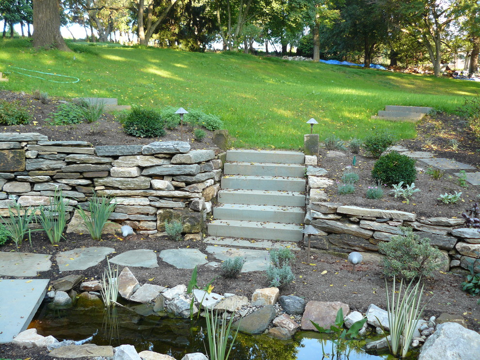 Design ideas for a traditional water fountain landscape in Philadelphia.