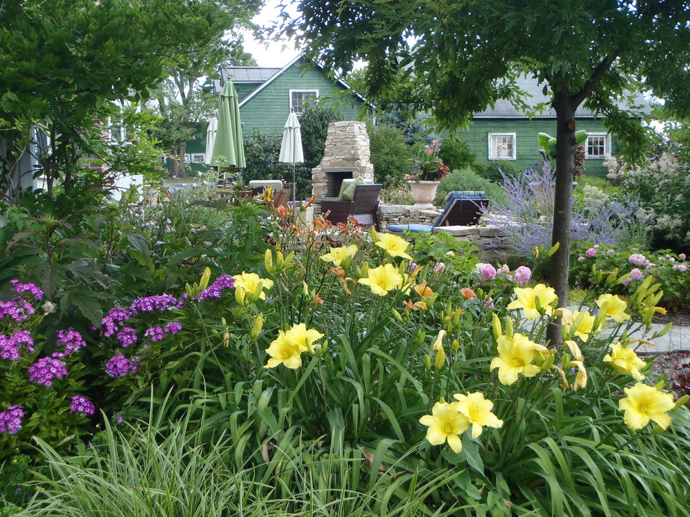 Gardens surrounding patio - Traditional - Landscape - Burlington - by