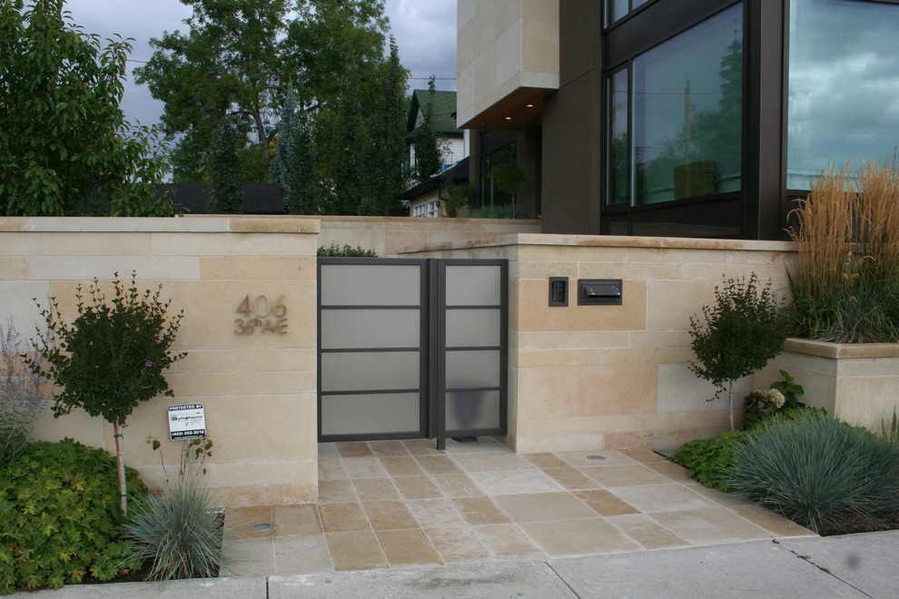 Gated Entrance Contemporary Garden Calgary by Sundance
