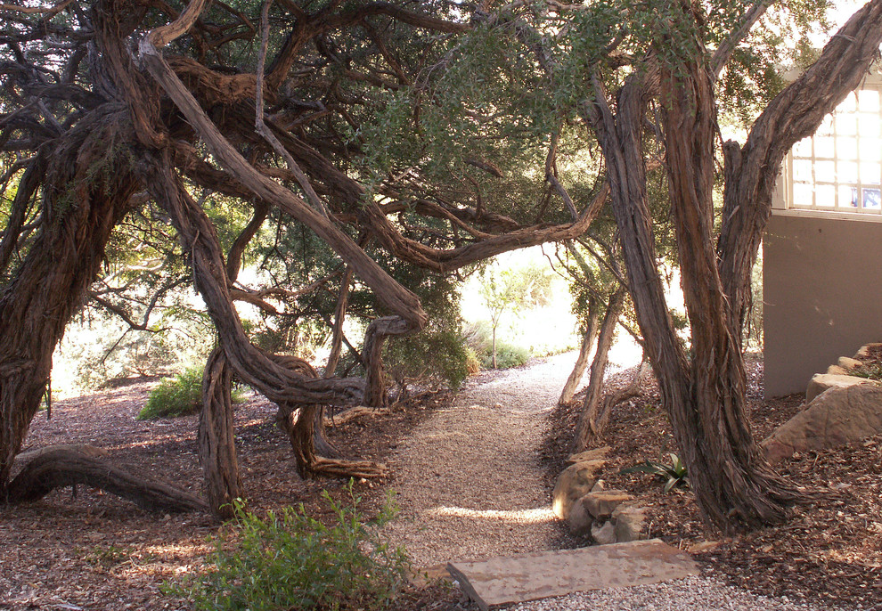 Inspiration for a traditional gravel landscaping in Santa Barbara.