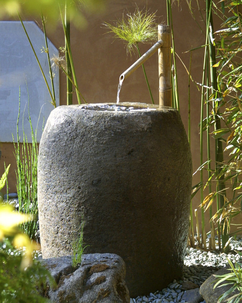 This is an example of a mid-sized asian backyard formal garden in Santa Barbara.