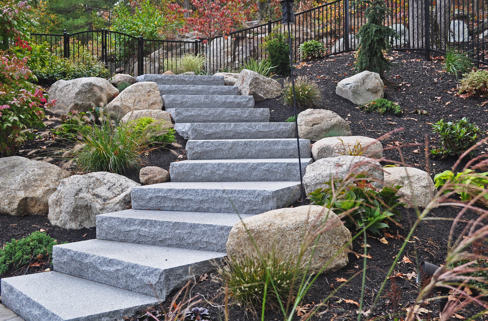 Granite Steps on a Slope Landscape Boston by Swenson Granite Works Houzz