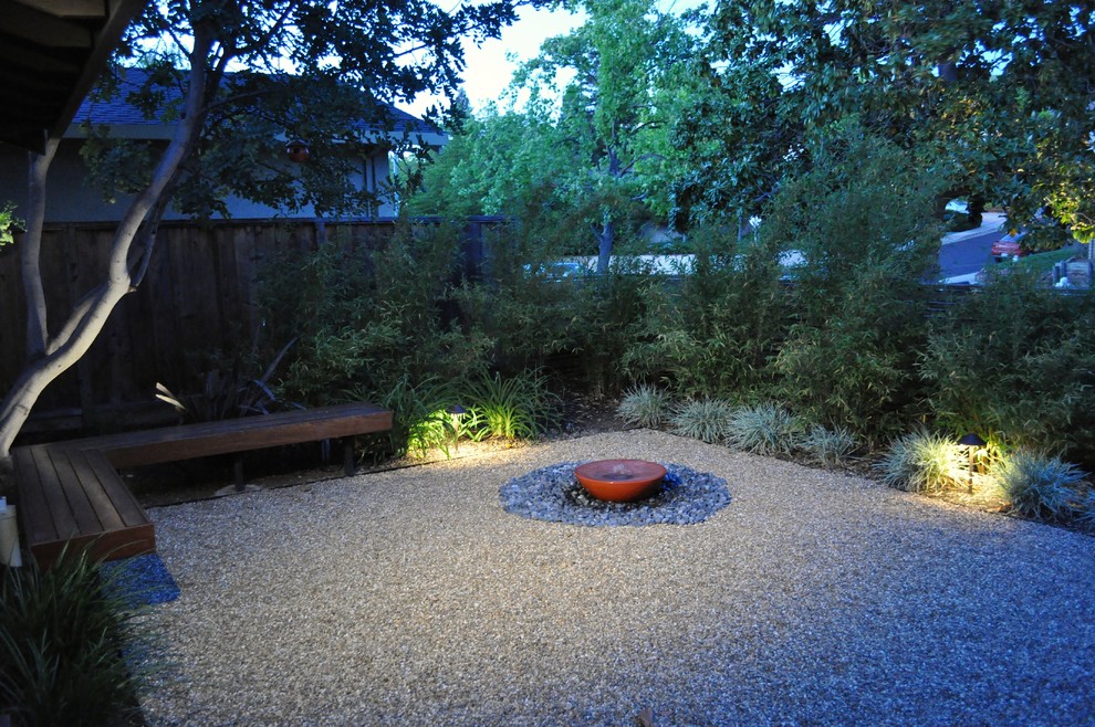 Imagen de jardín de estilo zen con fuente