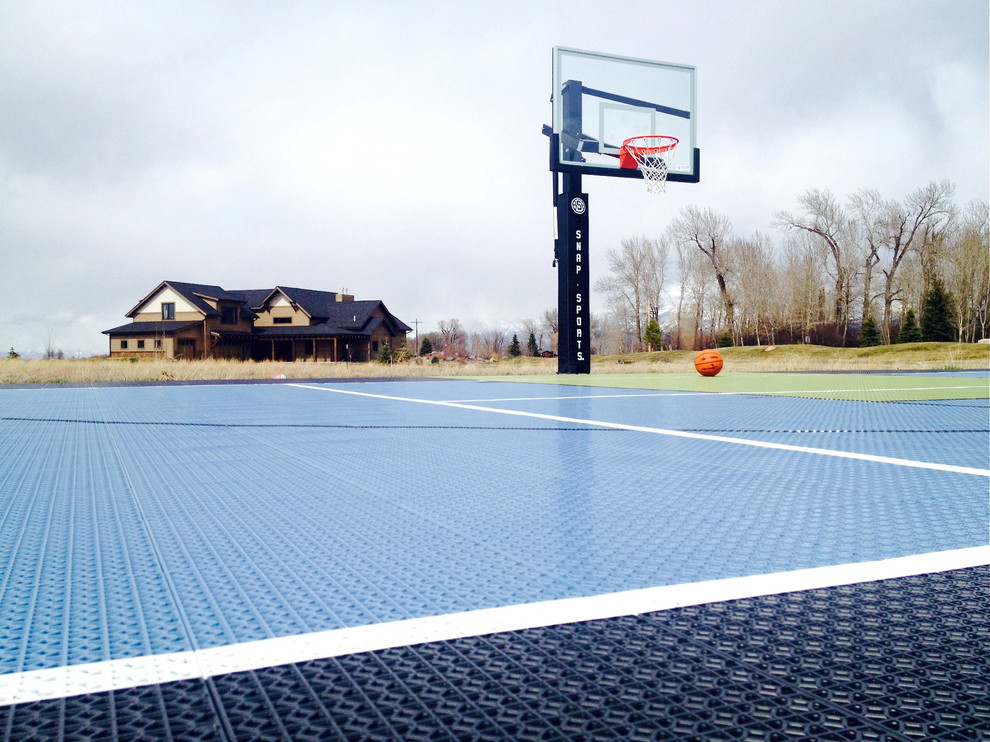 This is an example of a backyard outdoor sport court in Salt Lake City.
