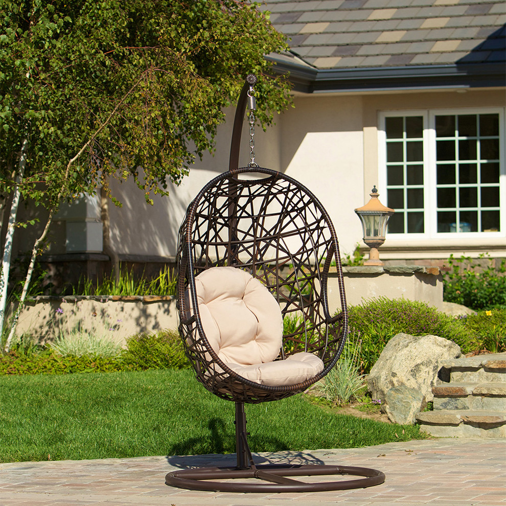 Guerneville Swinging Egg Shell Chair Modern Landscape Los Angeles By Gdfstudio Houzz