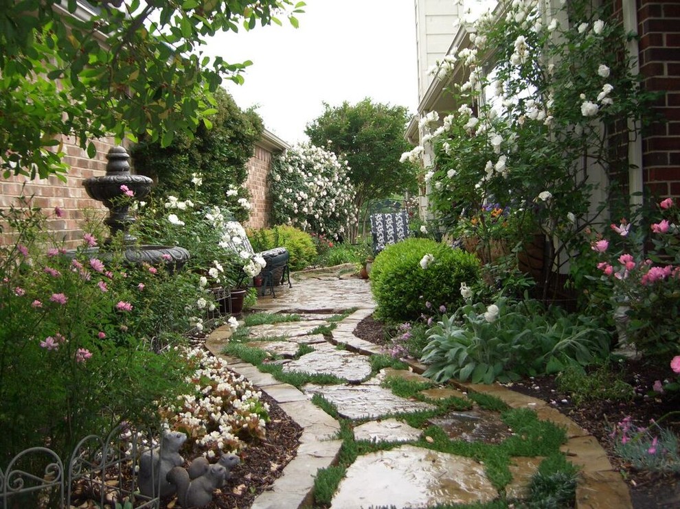 This is an example of an eclectic garden in Dallas.