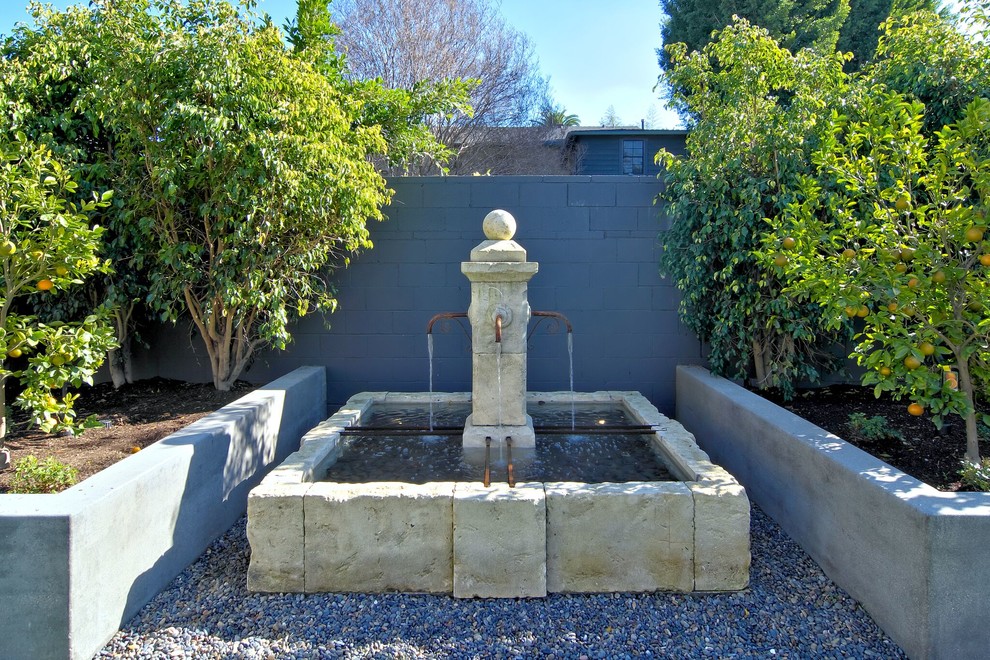 This is an example of a traditional water fountain landscape in Orange County.