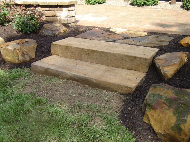 Inspiration for a medium sized classic back full sun garden in Indianapolis with a garden path and natural stone paving.