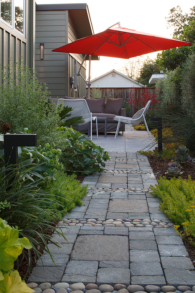 Immagine di un giardino minimal in cortile