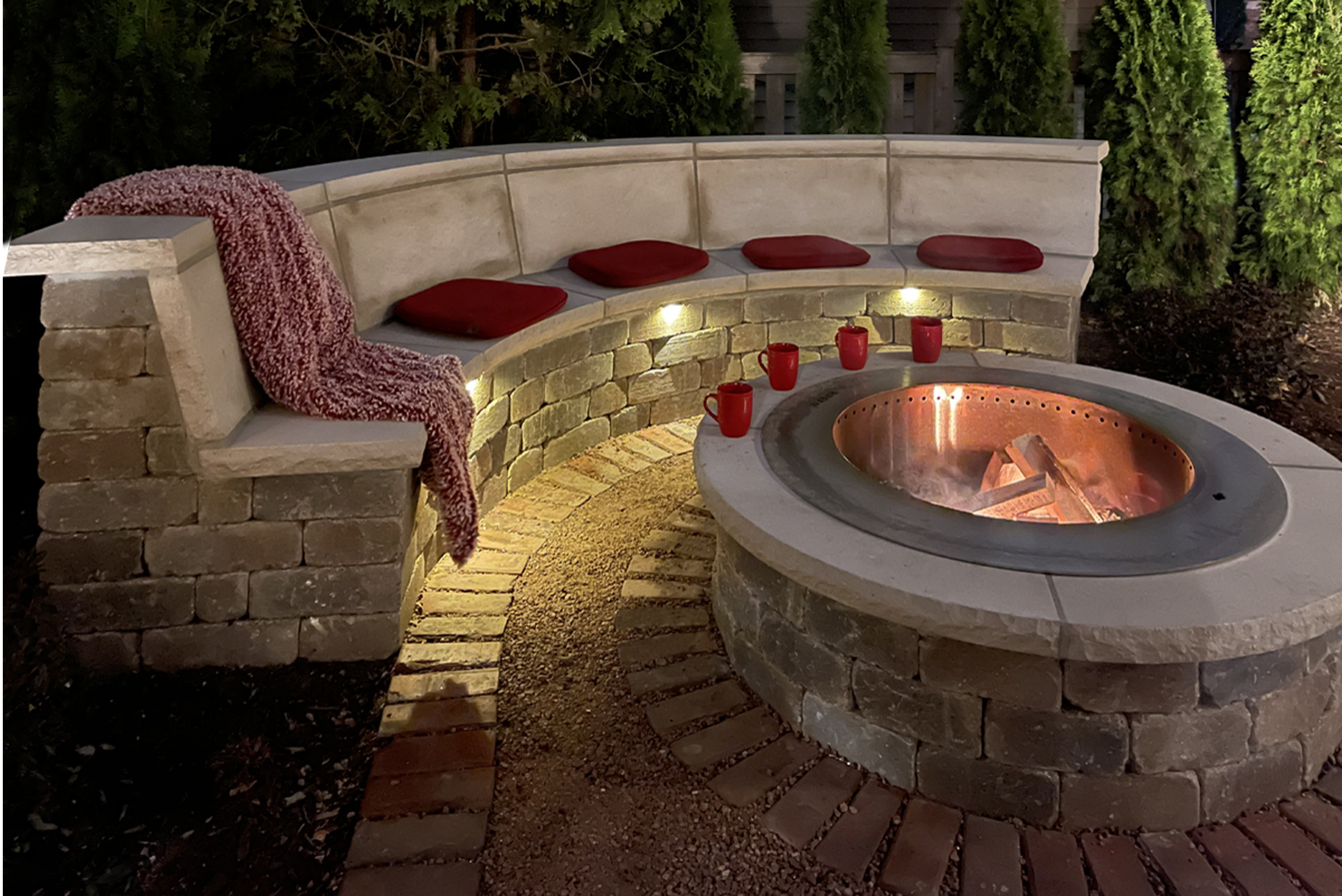 Heated Bench & Smokeless Fire Pit - Contemporary - Landscape - by Nature's  Perspective Landscaping | Houzz