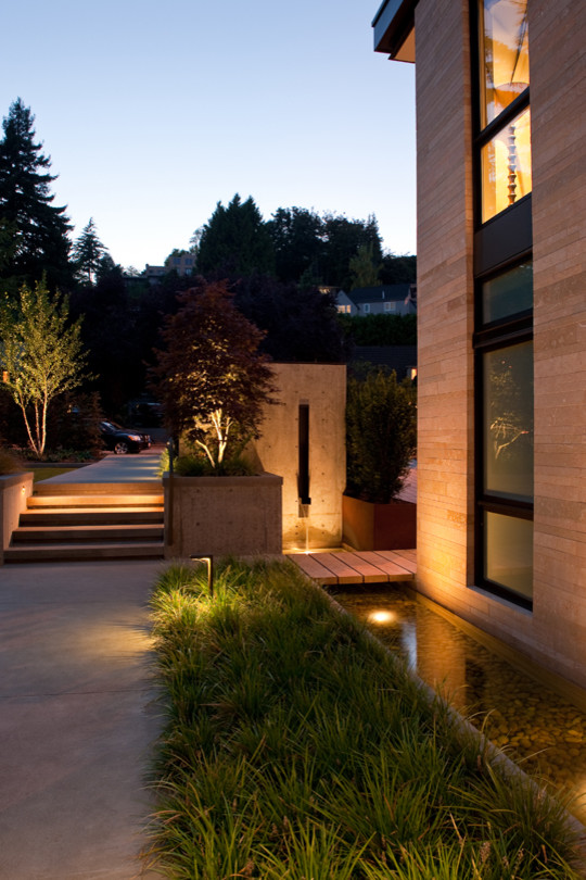 Esempio di un giardino minimalista davanti casa con un ingresso o sentiero
