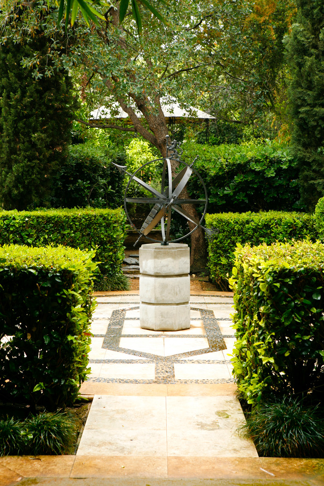Mediterranean courtyard formal garden in Los Angeles.