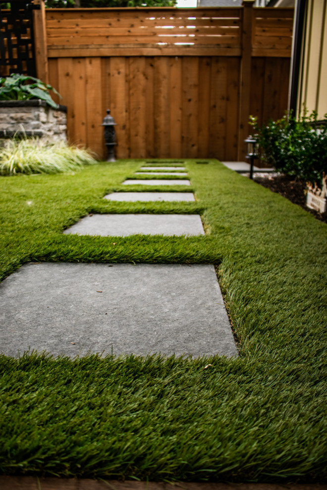 Design ideas for a medium sized contemporary back garden in Vancouver with a pathway.