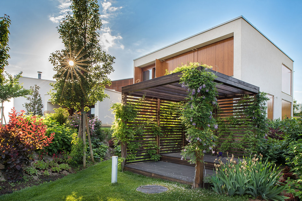Geometrischer Moderner Garten mit direkter Sonneneinstrahlung in New York