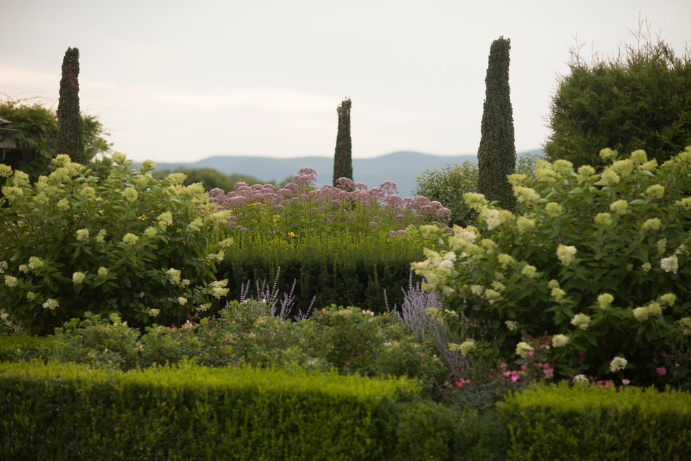Foto di un giardino formale country esposto in pieno sole di medie dimensioni e nel cortile laterale in estate