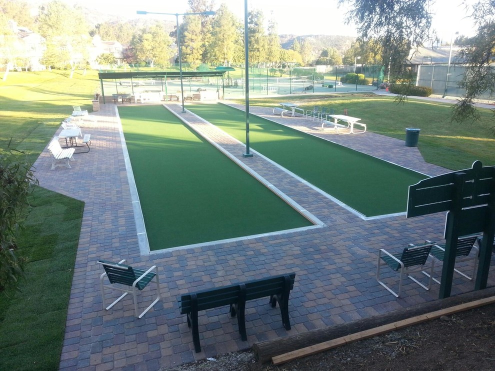 Interlocking Paver Bocci Ball Court Landscape Orange County by