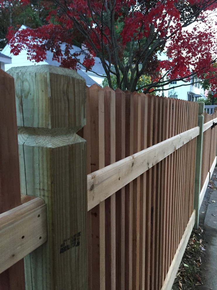 Jamaica Plain Custom Red Cedar Spindle Picket w/ Scallop Gates