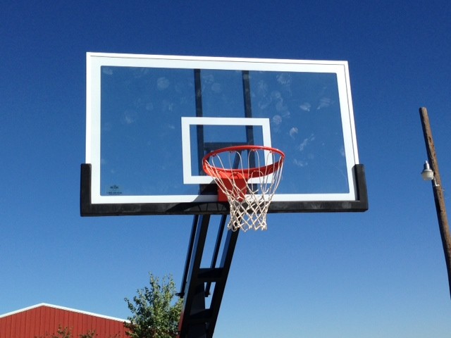 This is an example of a large traditional full sun front yard outdoor sport court in Omaha.