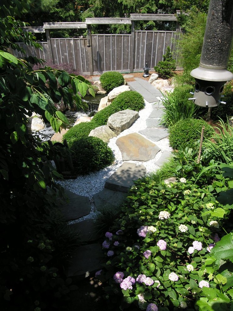 Design ideas for a large asian backyard gravel pond in Philadelphia.