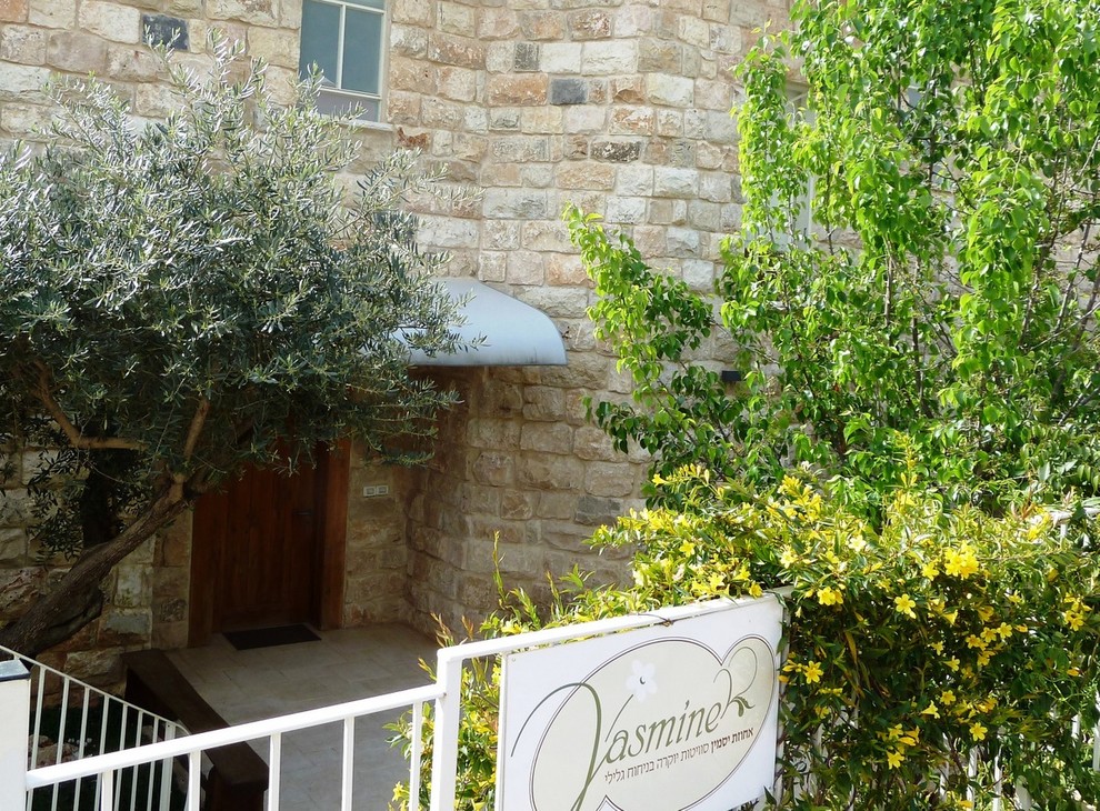 Jasmine mansion entrance Olive,Pyrus calleryana and Gelsemium