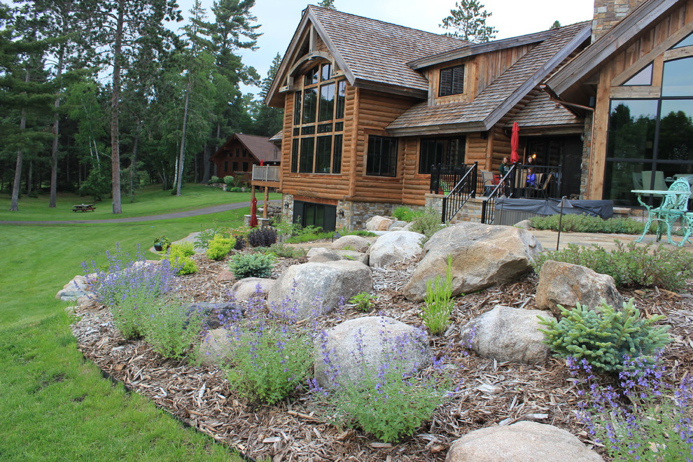 Kabekona Lake Residence Rustic Landscape Minneapolis by Larch