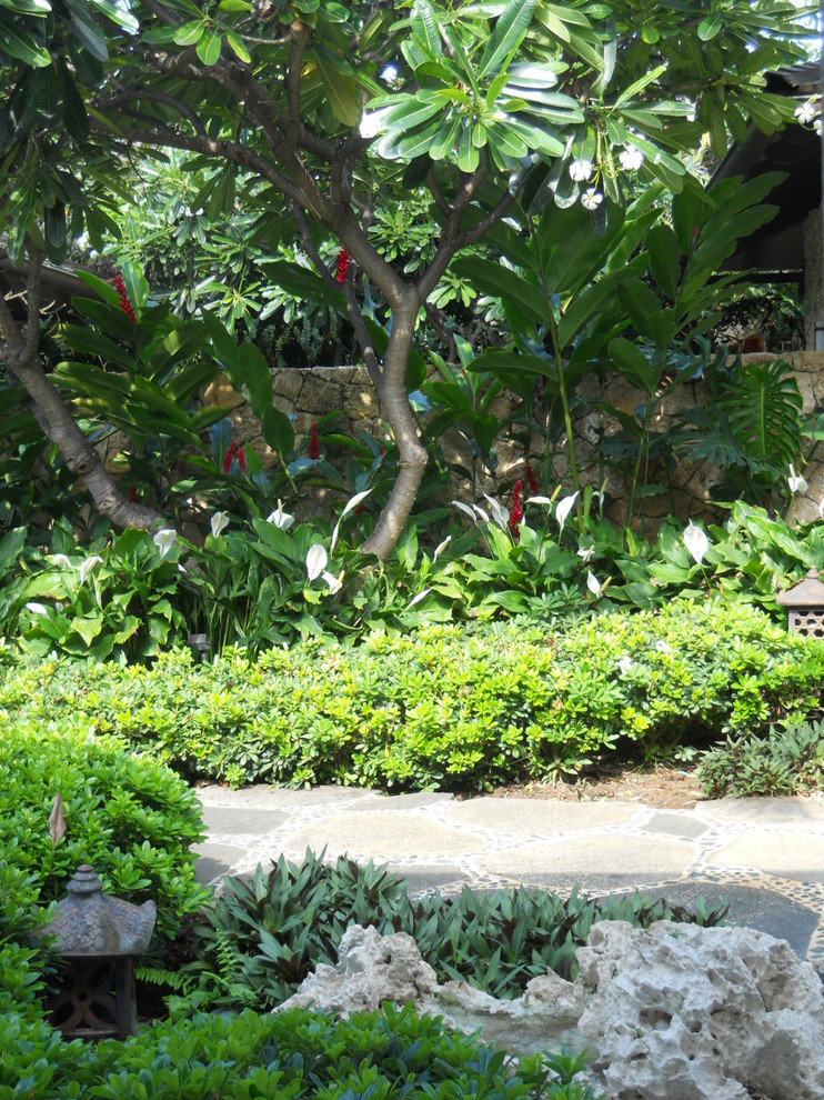 This is an example of a world-inspired garden in Hawaii.