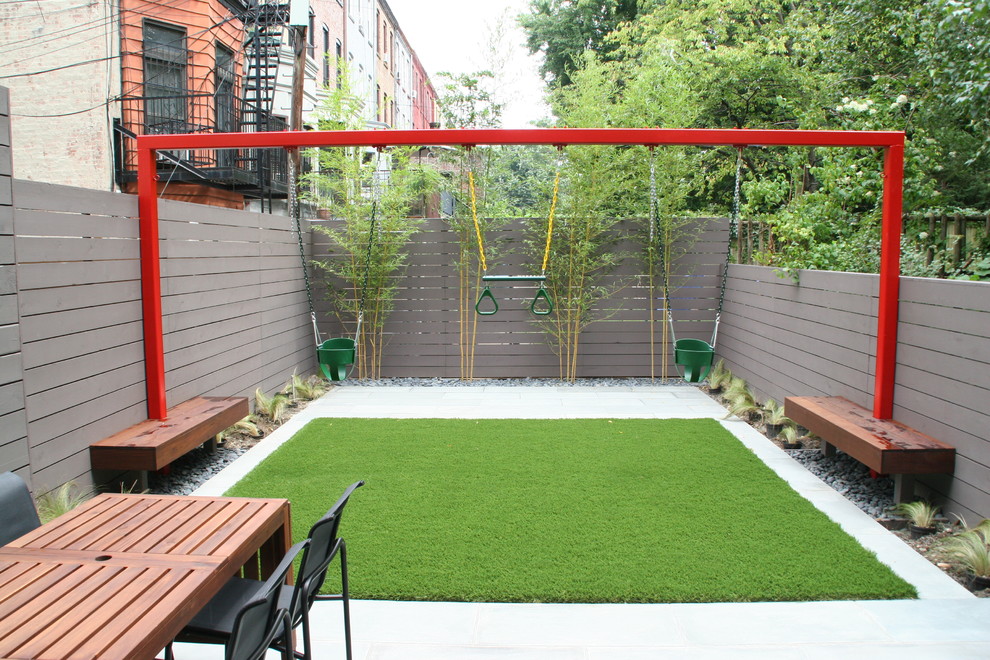 This is an example of a contemporary outdoor playset in Other.