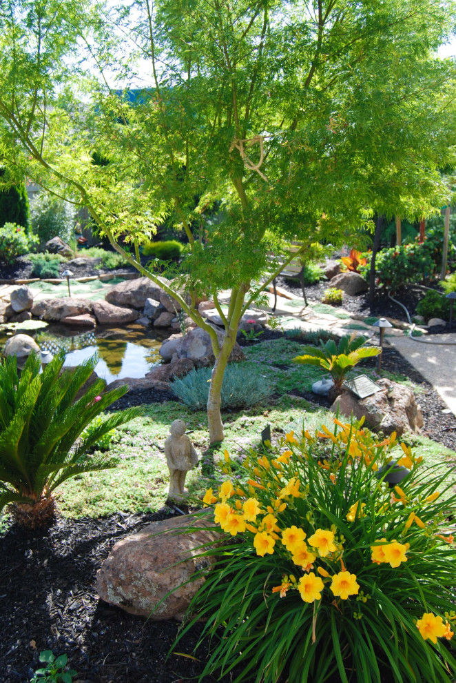 Koi Pond and Waterfall Backyard Asian Landscape Sacramento by