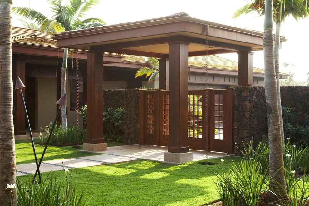 This is an example of a tropical landscaping in Hawaii.