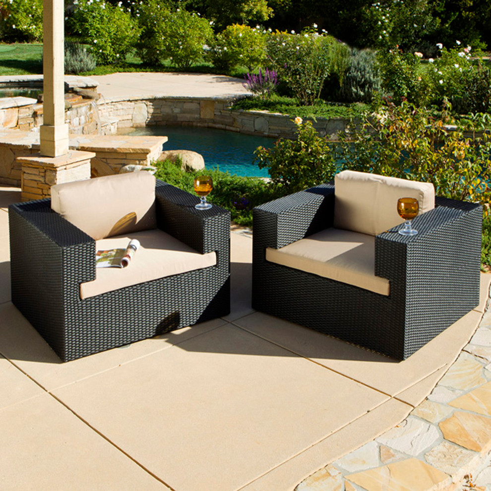 La Jolla 2-piece Outdoor Wicker Chair Set - Modern - Landscape - Los ...